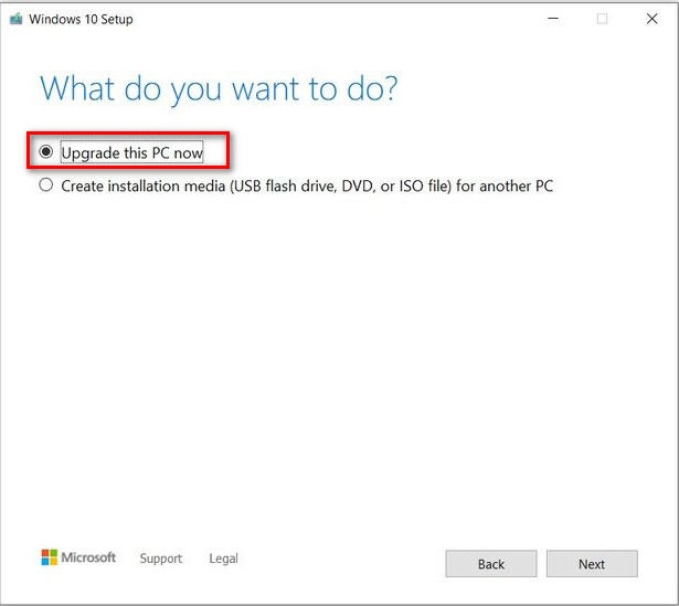Sử dụng Media Creation Tool để cập nhật Windows