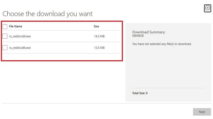 Cài đặt lại Visual C ++ Redistributable