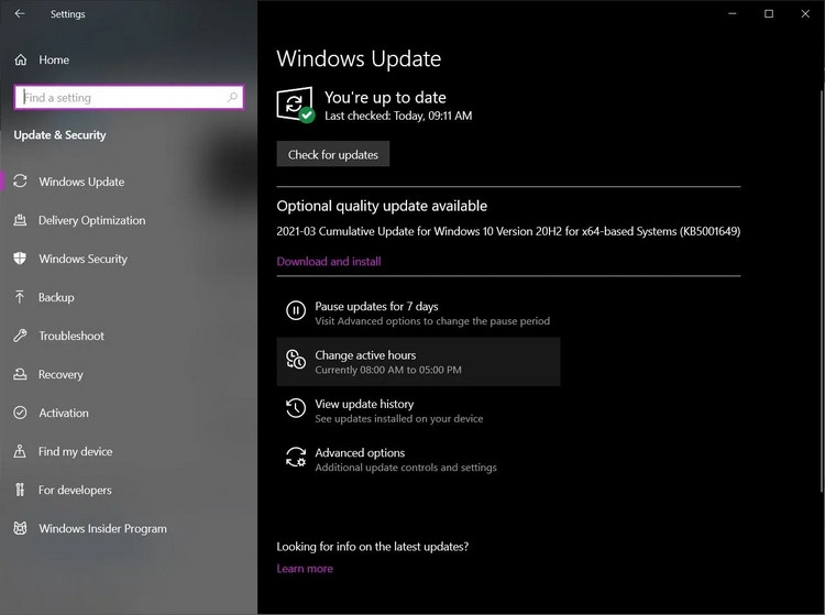 Cập nhật Windows 10
