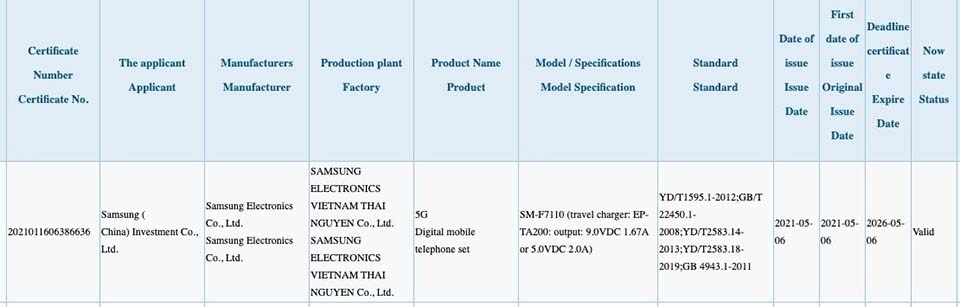 Galaxy Z Flip 3 đạt chứng nhận 3C