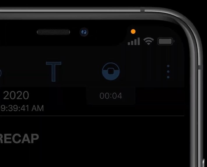iOS 14 gọi điện có chấm cam, chấm xanh