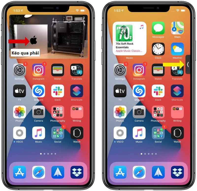 Kéo và Thả cửa sổ Picture in Picture