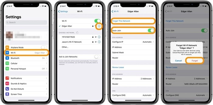 Sửa lỗi iOS 14 không kết nối được WiFi