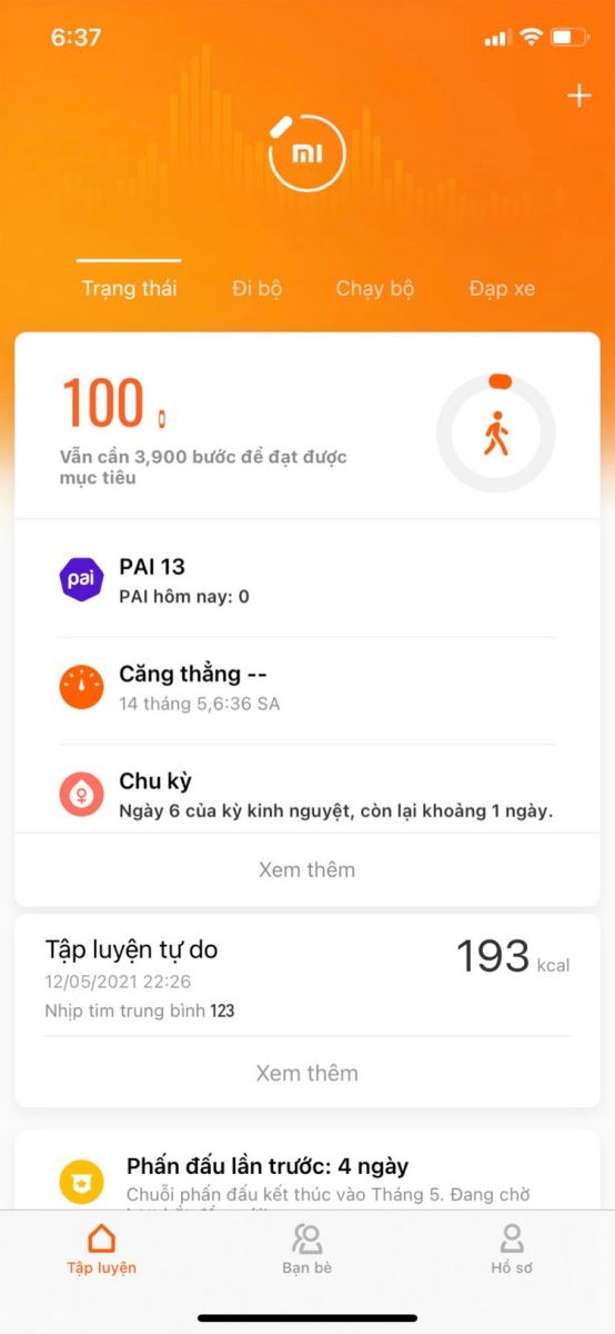 Ước gì Mi Fit tích hợp thêm tab hiển thị các thông số khi bơi lội