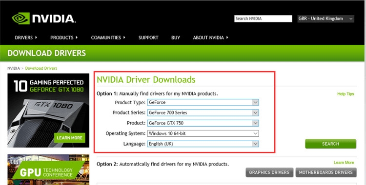 Cài đặt trình điều khiển NVIDIA