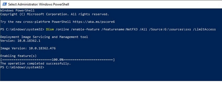 Kích hoạt .NET Framework bằng lệnh DISM - 2