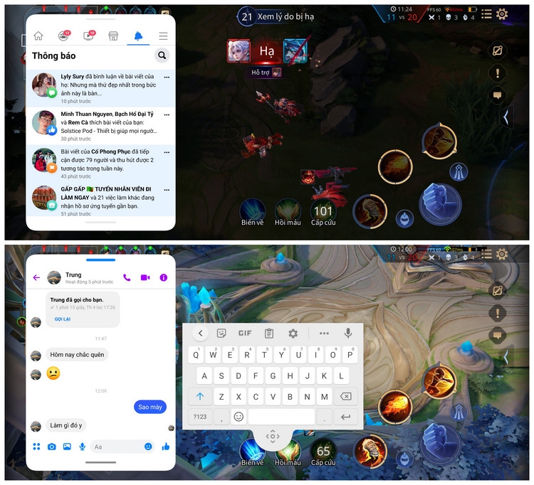 Nhờ Game Turbo, vừa có thể chơi game, vừa chat trên POCO X3 Pro