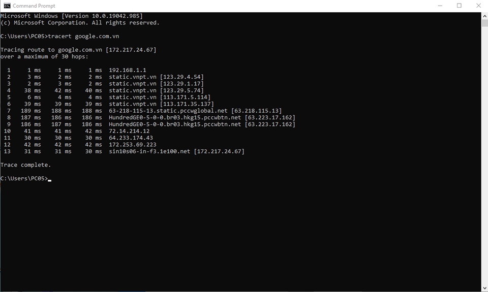 Lệnh Tracert Lệnh Tracert