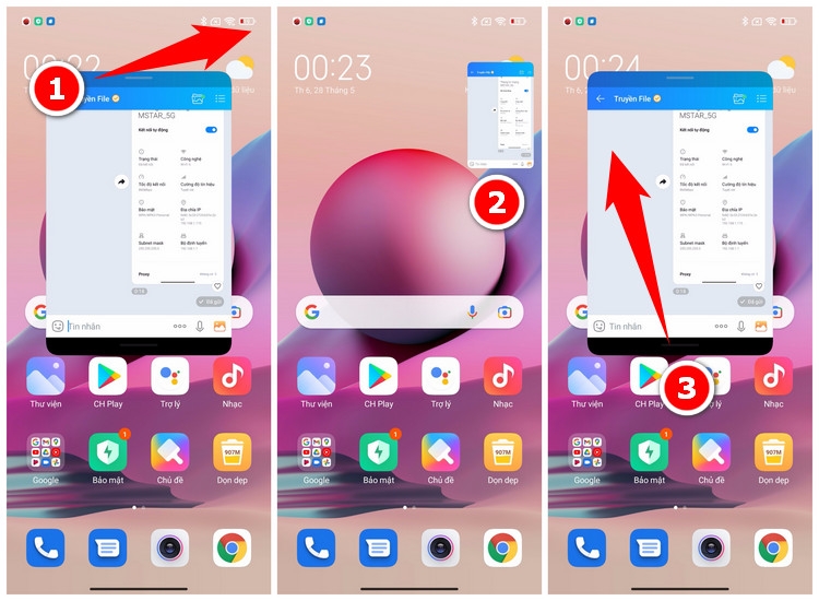 Thao tác với cửa sổ nổi trên Redmi Note 10S