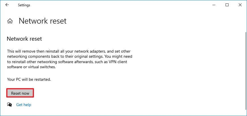 Reset Network Adapter (2)