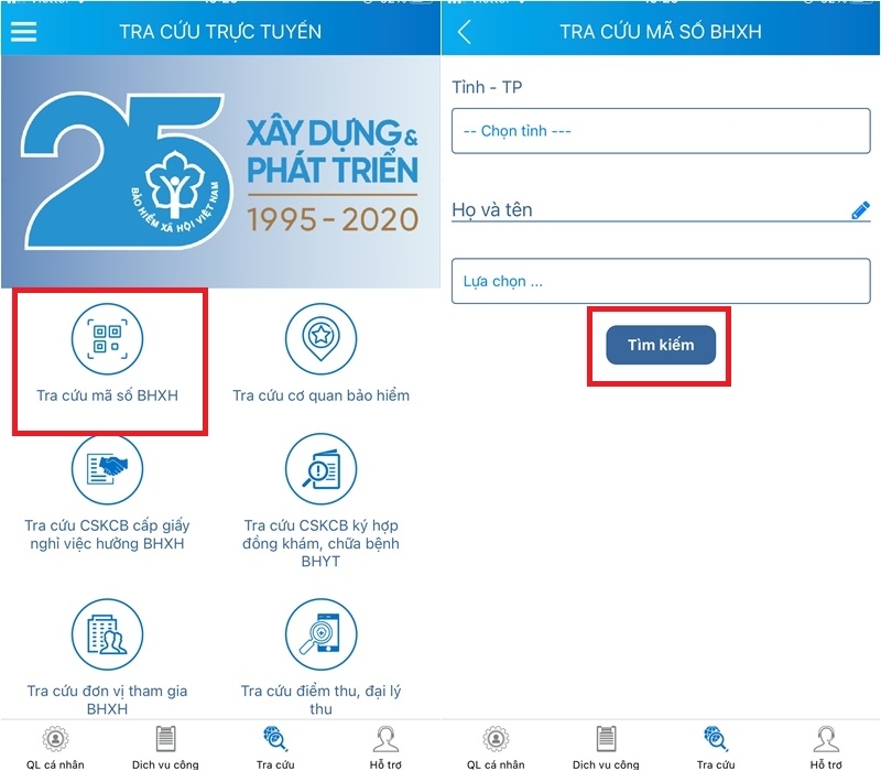 1. Hướng dẫn tra cứu mã số Bảo Hiểm Xã Hội (BHXH) trên VssID (2)