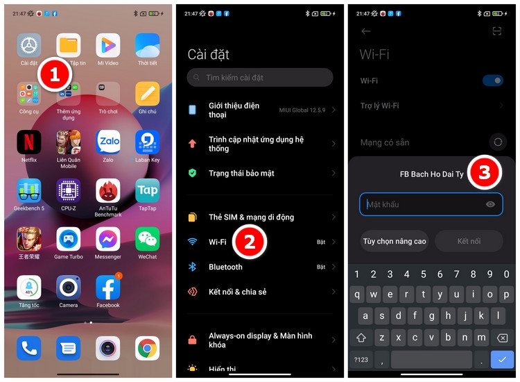 Kết nối Wi-Fi trên Redmi Note 10S