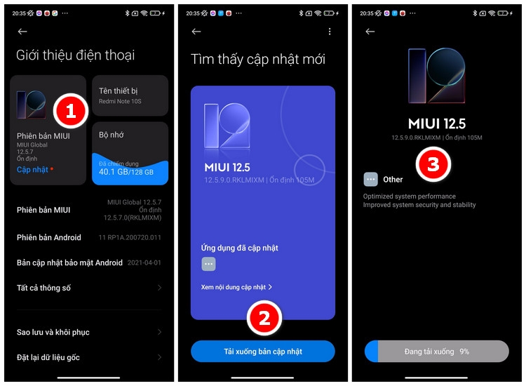 Cập nhật phiên bản mới cho Redmi Note 10S