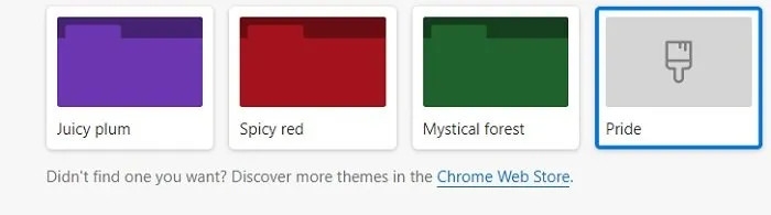 Chọn chủ đề từ Chrome Web Store