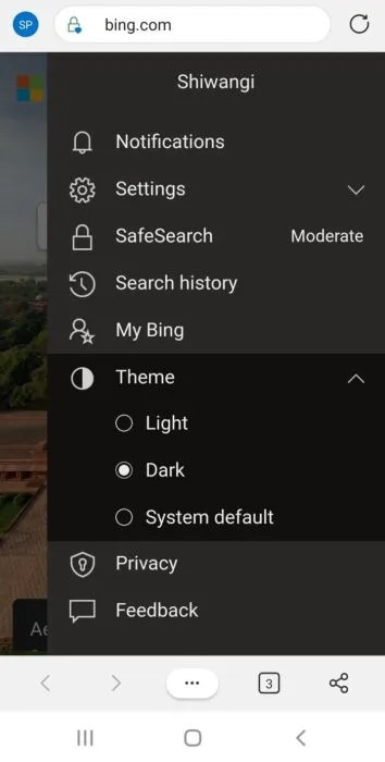 Thay đổi chủ đề Microsoft Edge trên Android