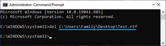 Xóa tệp bằng Command Prompt (4)