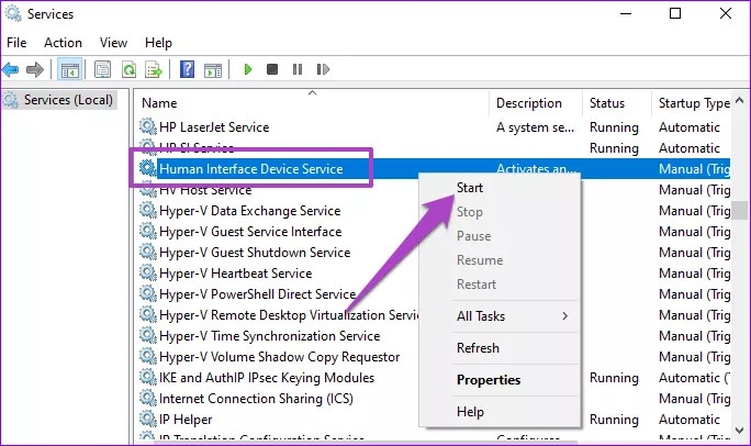 Kiểm tra dịch vụ Human Interface Device Service