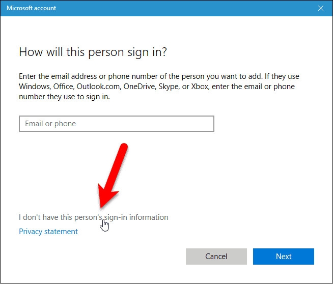 Tạo tài khoản người dùng cục bộ bằng ứng dụng Settings (2)