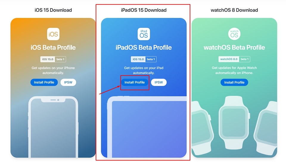 Cách tải về chứng chỉ cho iPadOS 15