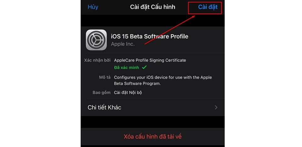 Tải về chứng chỉ iOS 15