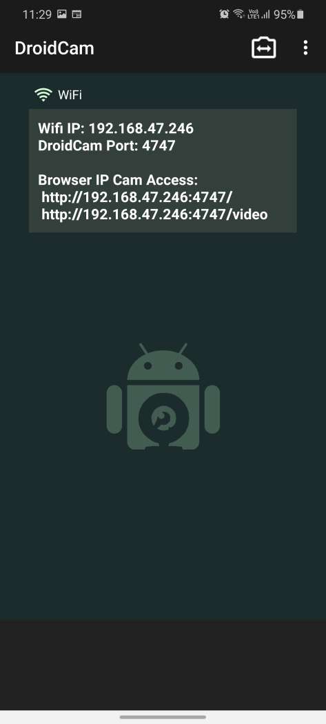 kết nối camera điện thoại với máy tính 2