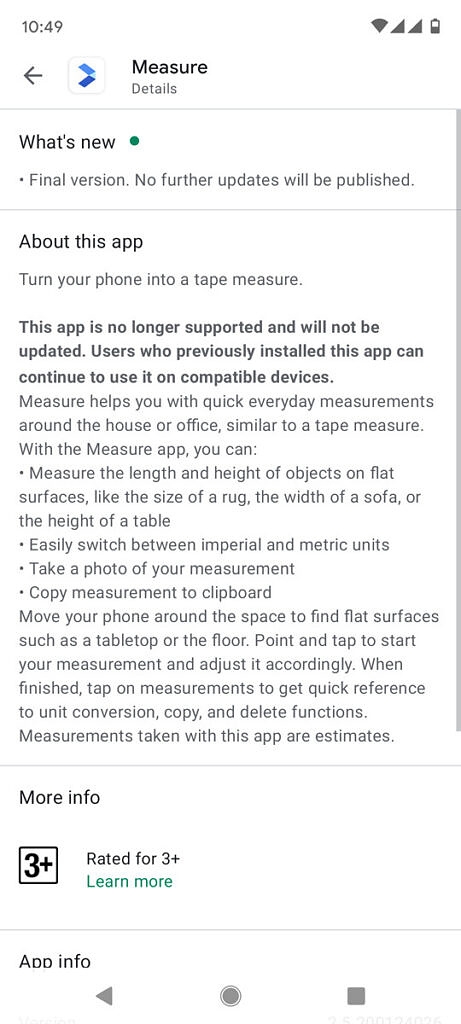 Google âm thầm khai tử ứng dụng đo thực tế Measure AR