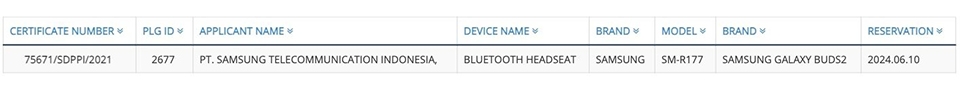 Galaxy Buds 2 đạt chứng nhận tại Indonesia