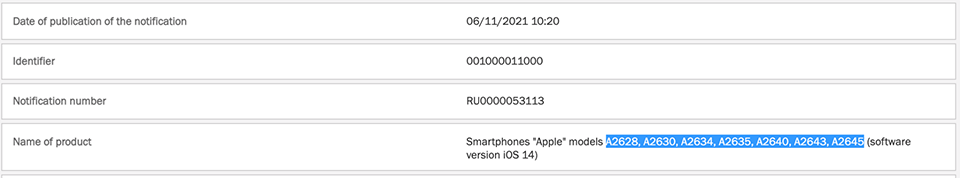 iPhone 13 series đạt chứng nhận EEC