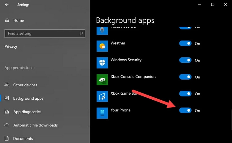 Cách tắt YourPhone.exe chạy ẩn (2)