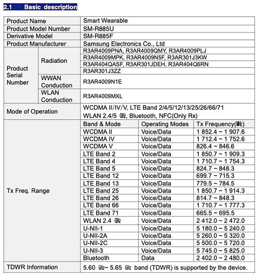 Galaxy Watch 4 đạt chứng nhận FCC (ảnh 5) Galaxy Watch 4 đạt chứng nhận FCC (ảnh 5)