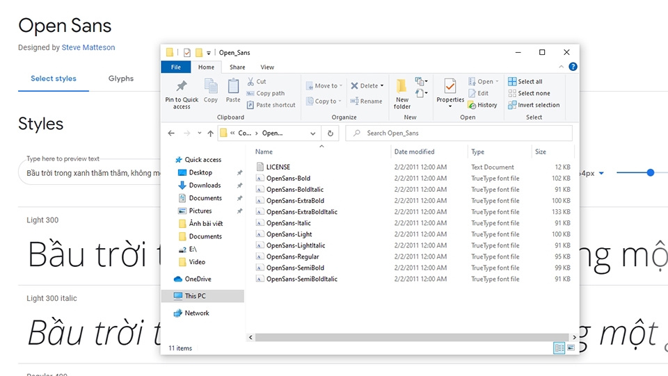Thư mục chứa font chữ tiếng Việt Thư mục chứa font chữ tiếng Việt