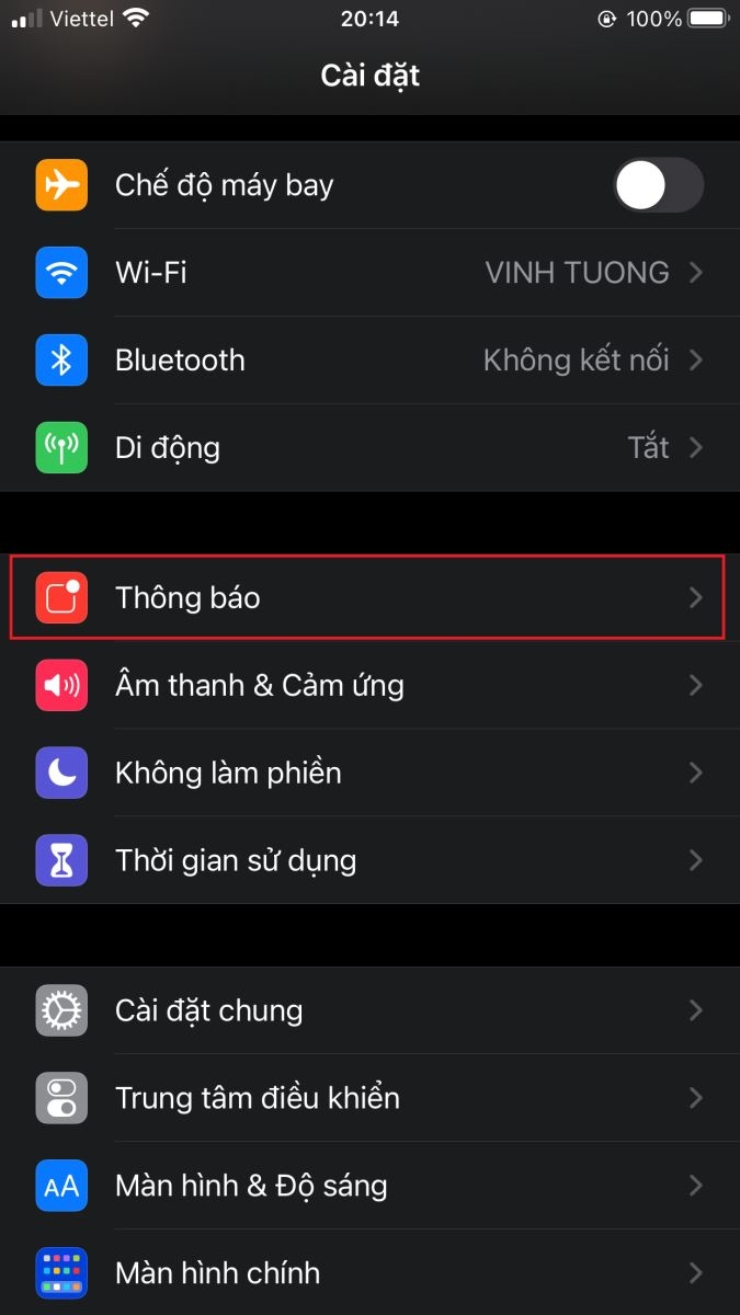 Cách tắt sáng màn hình iPhone khi có thông báo đến (2)