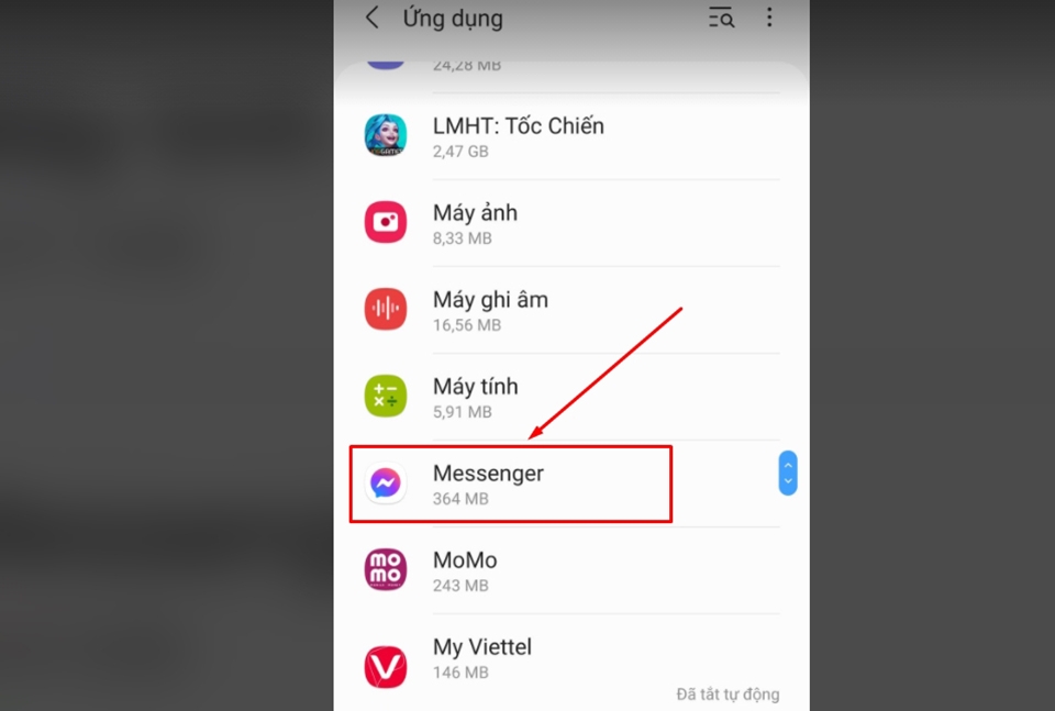 Tìm kiếm ứng dụng Messenger
