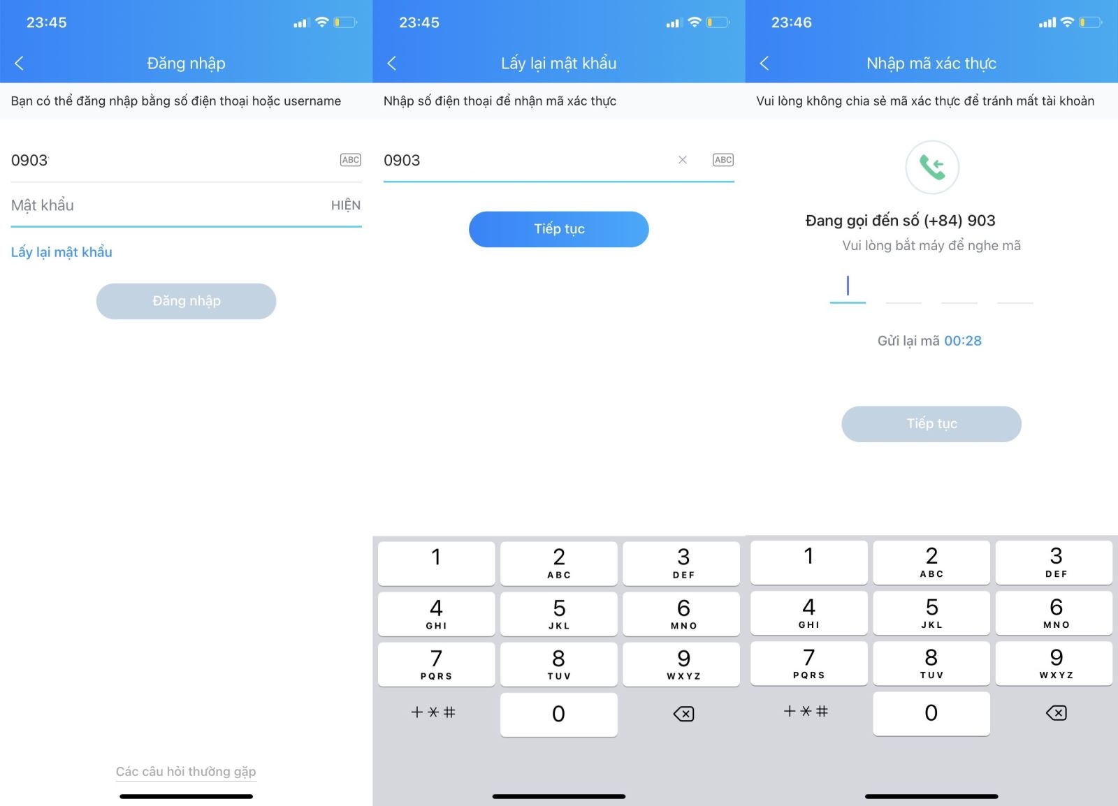 Có lấy lại mật khẩu Zalo bằng số điện thoại khác được không? (2)
