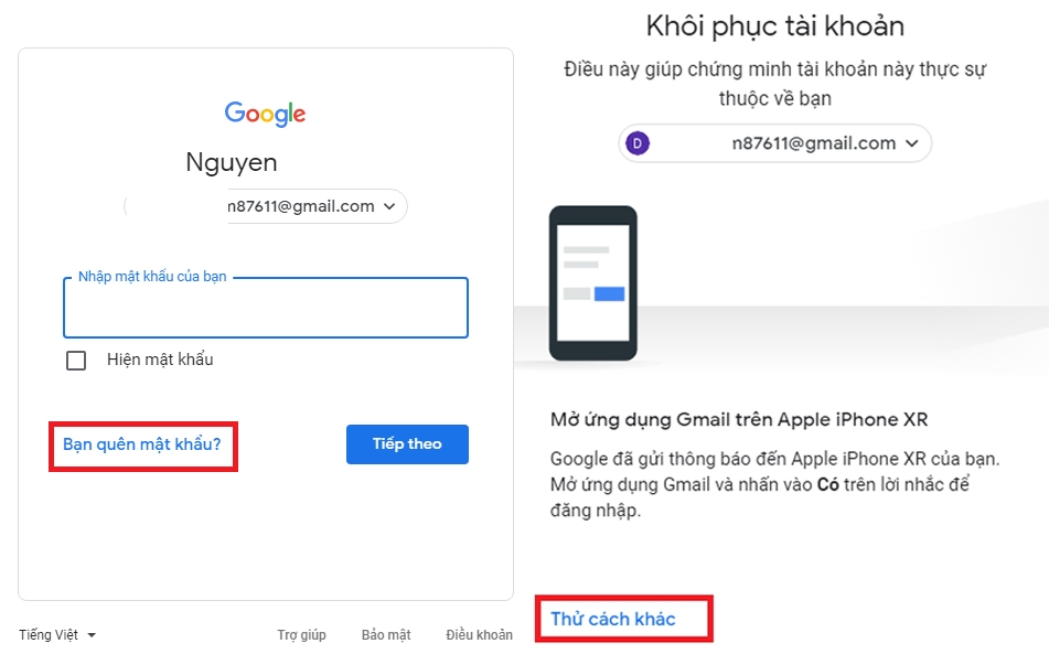 Hướng dẫn lấy lại mật khẩu gmail không cần số điện thoại (2)