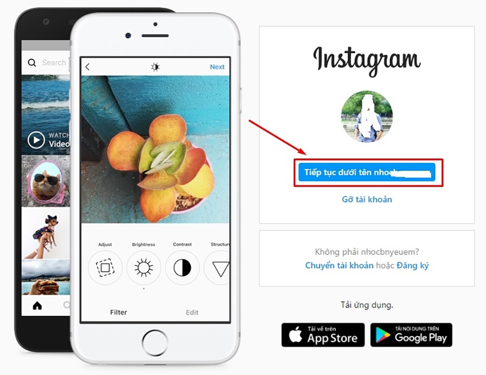 truy cập Instagram.com