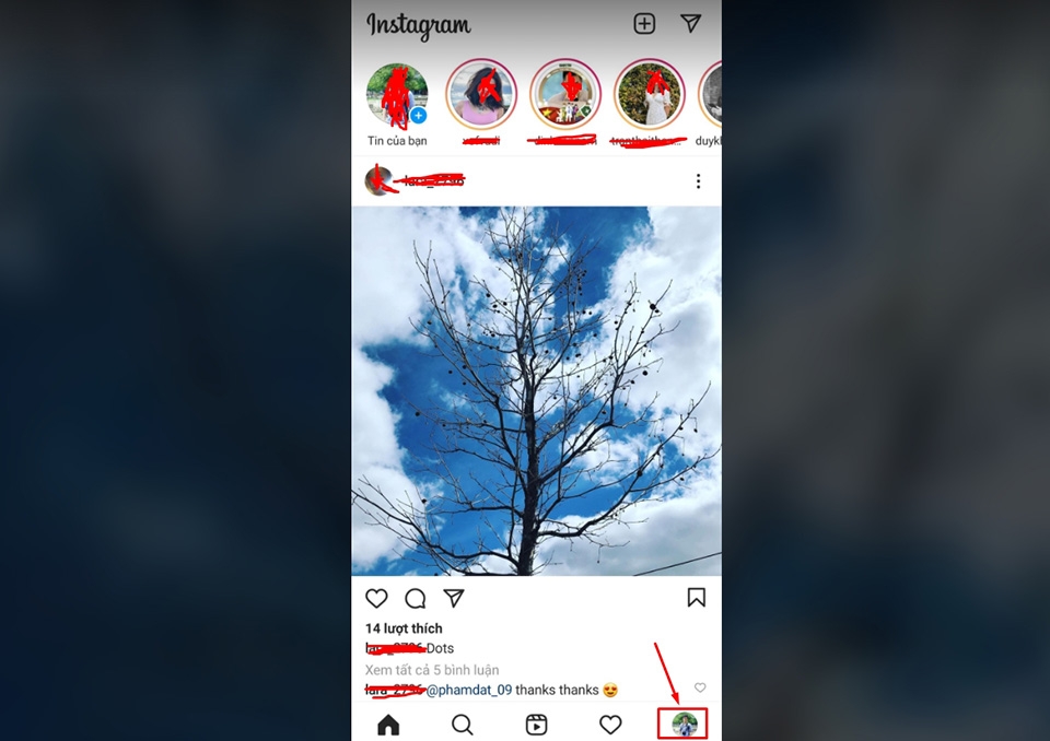 Truy cập hồ sơ Instagram cá nhân