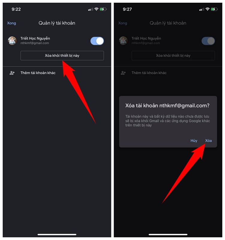Cách đăng xuất Gmail trên điện thoại iPhone (2)