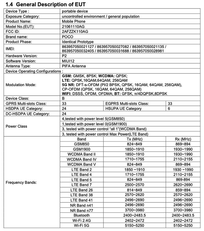 POCO X3 GT đạt chứng nhận FCC (ảnh 1) POCO X3 GT đạt chứng nhận FCC (ảnh 1)