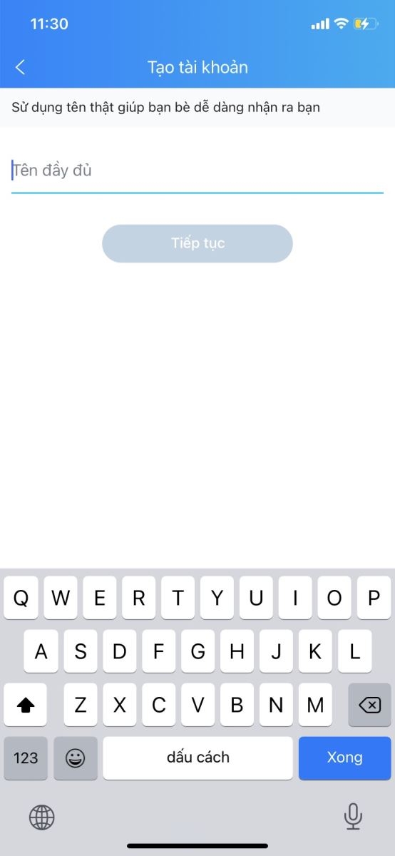 Đăng ký tài khoản Zalo trên điện thoại (2)