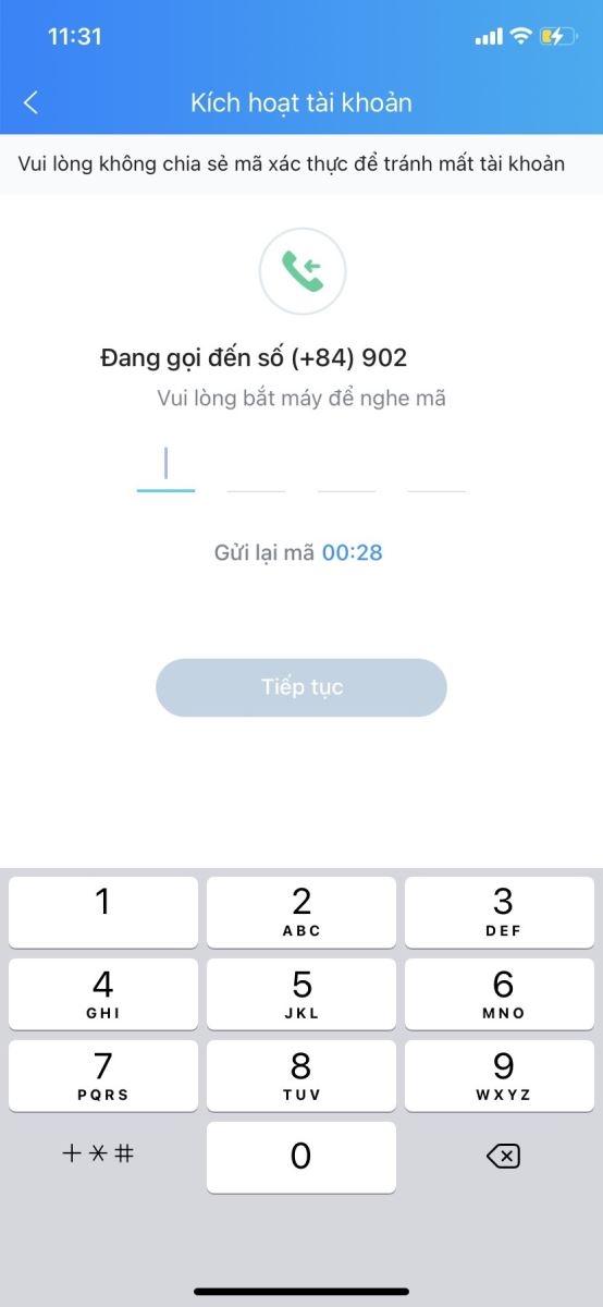 Đăng ký tài khoản Zalo trên điện thoại (3)