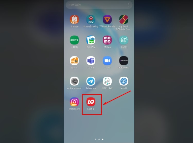 Truy cập ứng dụng LOship