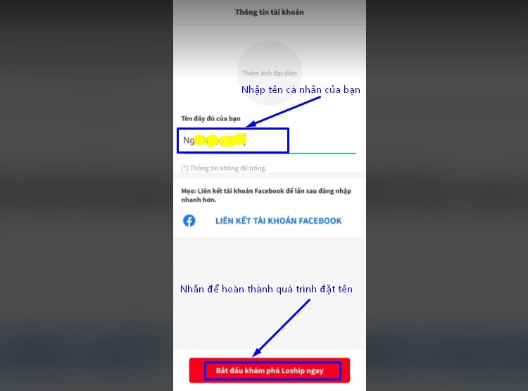 Nhập tên đầy đủ của bạn