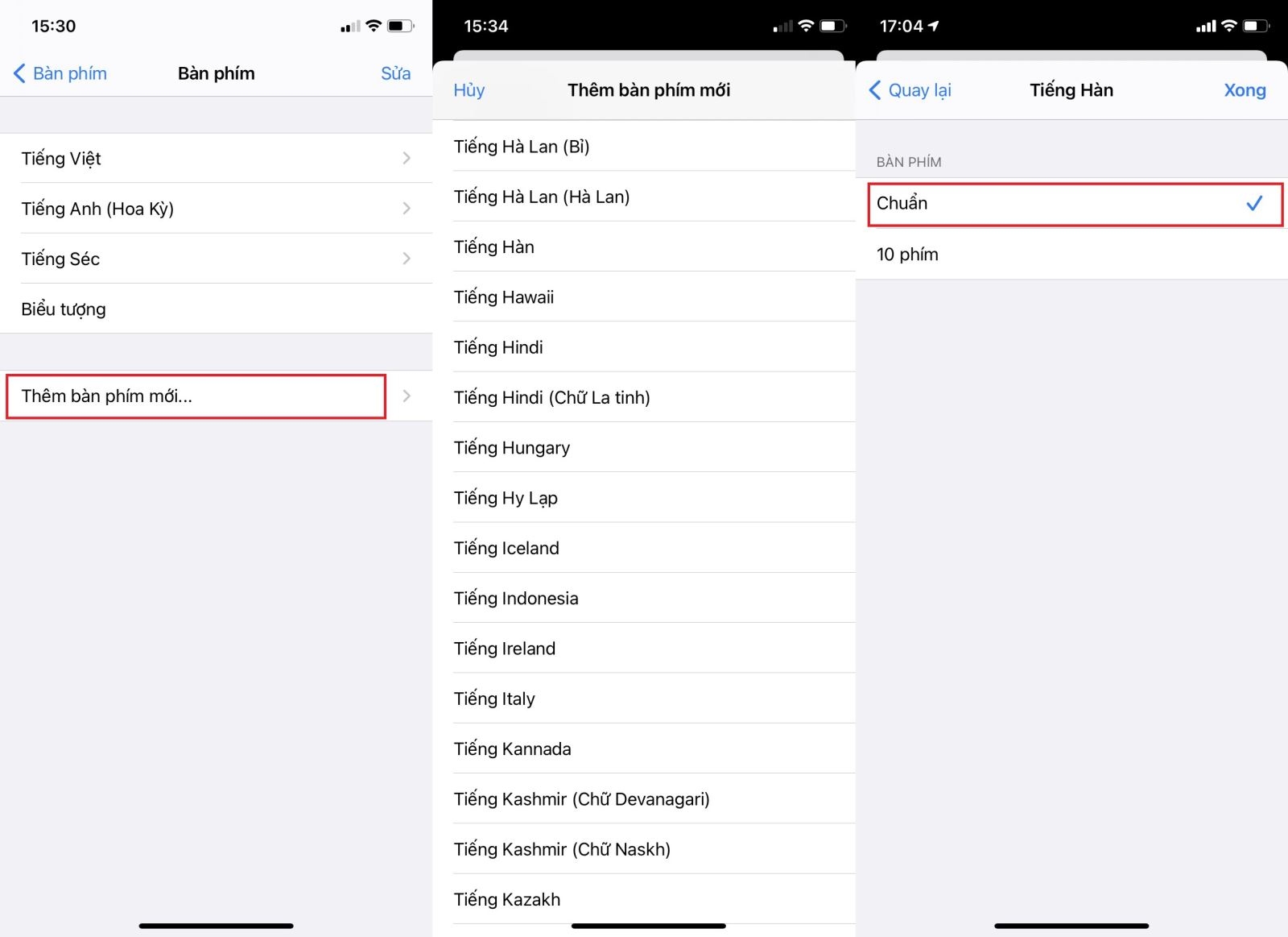 Cài đặt bàn phím tiếng Hàn trên iPhone (2)