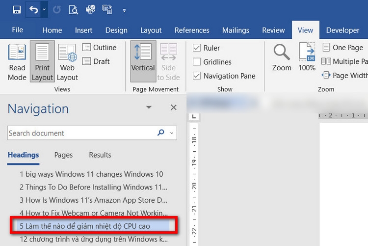 Cách đổi thứ tự trang trong Word (3)