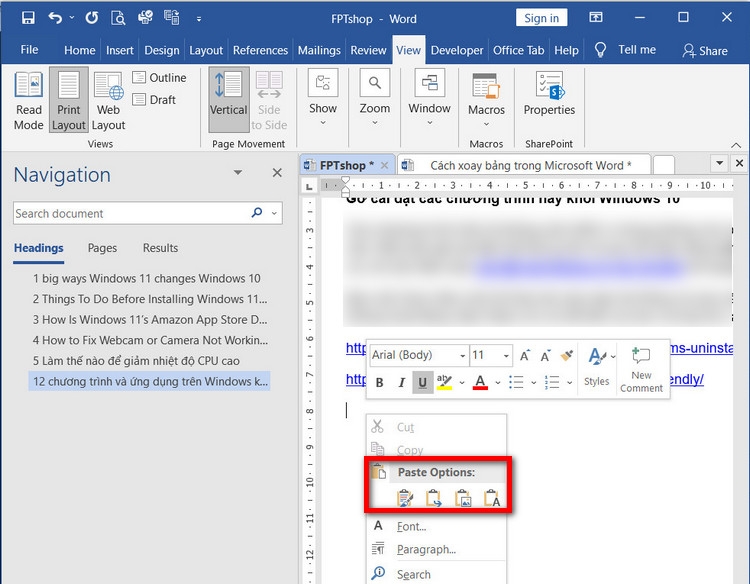 Cách đổi thứ tự trang trong Word (5)