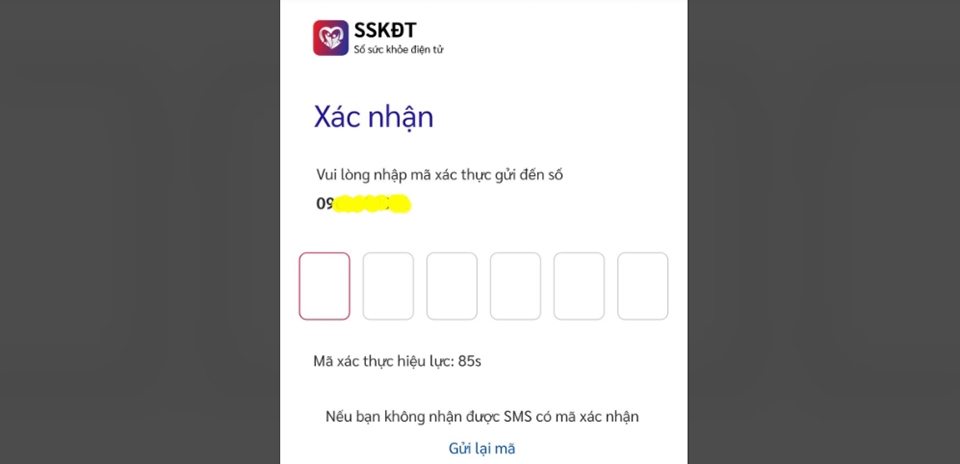 Nhập mã xác thực