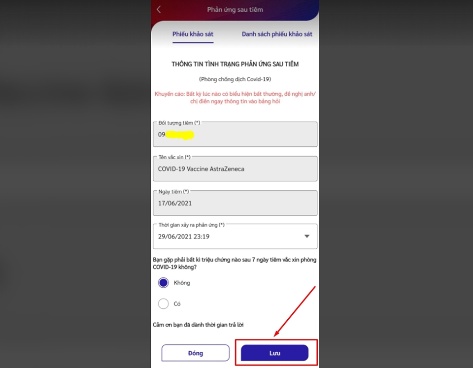Phản ứng sau tiêm