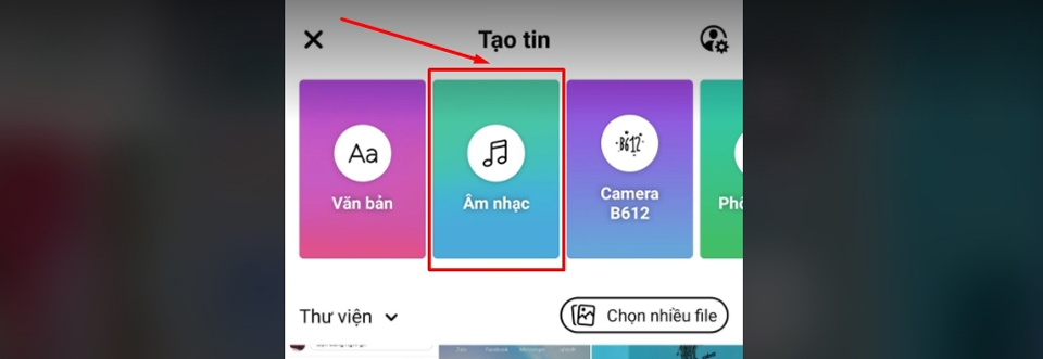 Chọn mục Âm nhạc Chọn mục Âm nhạc