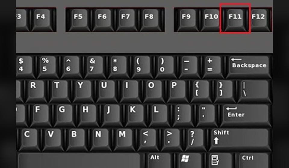 Sử dụng nút F11 Sử dụng nút F11